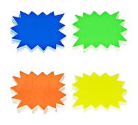 Lot de 200 panneaux fluorescents fluorescents en forme d'étoile pour vente au détail (4 couleurs)
