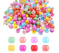 Lot de 200 perles à clipser pour cheveux d'enfants et filles, jolies mini pinces à cheveux arc-en-ciel, mini perles de cheveux en plastique arc-en-ciel, adaptées pour les enfants, les filles et les