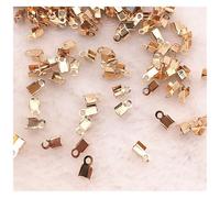 Lot de 200 perles à écraser 2 x 6/4 8 mm, fermoirs anse, embouts cordon, ruban, pince en cuir, pliable for connecteurs collier Bouchon De Fin Embout(03 KC gold,2x6mm(about 200pcs))