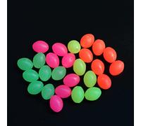 Lot de 200 perles de pêche ovales en plastique phosphorescentes 4 couleurs assorties