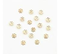 Lot de 200 perles d'espacement creuses en acier inoxydable de 6 mm, en forme de fleur, avec motif filigrane, pour la création de bijoux DIY - K14-6mm500pcs
