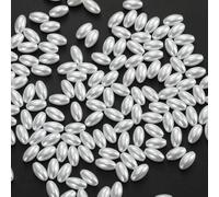 Lot de 200 perles d'imitation blanches en forme de riz, 3 x 6 mm, 4 x 8 mm, 6 x 12 mm, pour décoration, bracelets, colliers, bijoux, blanc, 4 x 8 mm