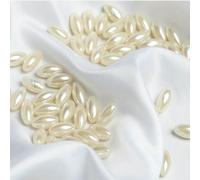 Lot de 200 perles d'imitation blanches en forme de riz, 3 x 6 mm, 4 x 8 mm, 6 x 12 mm, pour décoration, bracelets, colliers, bijoux, beiges, 3 x 6 mm