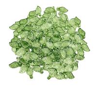 Lot de 200 perles en forme de feuille verte, faites à la main, perles en vrac vertes, avec trous, pendentifs pour bijoux, convient pour le bricolage