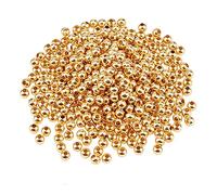 Lot de 200 perles en métal doré trou pour collier, bracelet, boucles d'oreilles, fabrication de bijoux, fournitures de bricolage, trou de 1 mm