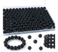 Lot de 200 perles en silicone de 12 mm pour la fabrication de porte-clés - Perles en silicone pour stylos, bracelets, colliers, loisirs créatifs (noir)