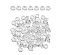 Lot de 200 perles en verre, fil perforé, strass, métal, accessoires bijoux, ronds argentés, bracelet DIY (6 mm)