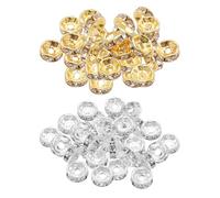 Lot de 200 Perles Intercalaires en Métal pour Bracelets, Accessoires de Bricolage, Fabrication de Bijoux - Perles en Diamant et Métal