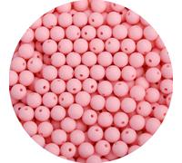 Lot de 200 perles rondes en acrylique rose mat de 10 mm, boules en acrylique, perles en gomme, perles en r sine plastique, pour la fabrication de