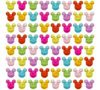 Lot de 200 perles transparentes en acrylique avec tête de Mickey Mouse de 12 mm - Perles d'espacement pastel pour bracelet, collier, téléphone, cordon - 8 couleurs