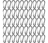 Lot de 200 petits mousquetons en aluminium en forme de D, clips porte-clés à ressort, mini crochets à verrouillage pour randonnée, pêche et camping