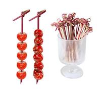 Lot de 200 pics à cocktail, cure-dents pour apéritifs, brochettes en bambou naturel, mini bâtonnets alimentaires, pics à dents fantaisie pour fruits, charcuterie, accessoires de décoration de