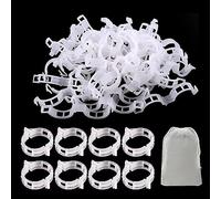 Lot de 200 pinces à plantes avec 1 sac de rangement, pinces de support pour plantes grimpantes, pinces à tomates en plastique pour tomates, concombres, roses, etc. (blanc)