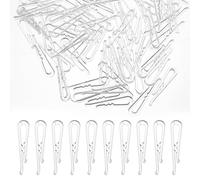 Lot de 200 pinces crocodiles en plastique transparent en forme de U pour travaux manuels, pinces en tissu transparent avec dents pour fixation de vêtements, chemises, pantalons, cravates, chaussettes