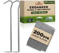 Lot de 200 Piquets de fixation Acier Ø3 5mm Sardine Tente Bâche Piquet Jardin