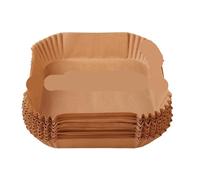 Lot de 200 plateaux en papier for friteuse à air, moules cuisson carrés et ronds, résistants l'huile, jetables pour Air Fryer(Square)