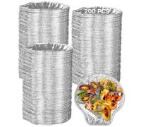 Lot de 200 plateaux jetables en aluminium pour fruits de mer, mini huîtres et coquilles Saint-Jacques, parfaits pour les barbecues, la pâtisserie et la restauration