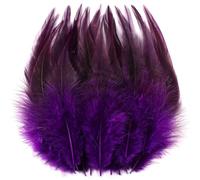 Lot de 200 plumes de coq en vrac de 12,7 à 17,8 cm pour Halloween, Mardi Gras, bal masqué, décoration de costume et loisirs créatifs (violet)