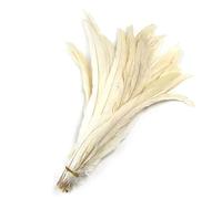 Lot de 200 plumes de coq naturelles en vrac de 25 à 30 cm pour loisirs créatifs, robe de mariée, fête, maison, scène, décoration de scène, blanc