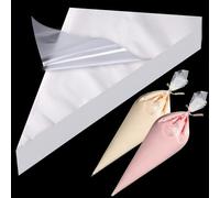 Lot de 200 poches à douille jetables transparentes et résistantes à la déchirure pour décoration de gâteaux, cupcakes, desserts, prise en main facile pour les professionnels et les débutants - 30,5 cm