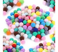Lot de 200 pompons colorés et duveteux - 20 mm - Multicolore - Pour loisirs créatifs, décorations et projets artistiques - Petits et légers - En polypropylène