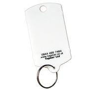 Lot de 200 porte-clés en plastique avec anneaux métalliques Blanc