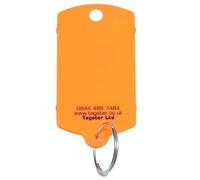 Lot de 200 porte-clés en plastique avec anneaux métalliques pour véhicules (Orange)