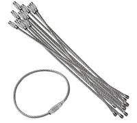 Lot de 200 porte-clés robustes en acier inoxydable de 15,2 cm pour étiquettes de bagage, étiquettes de bagage, porte-étiquettes, barillet torsadé de 2 mm