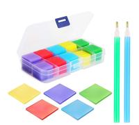 Lot de 200 pots de cire de peinture diamant et stylos de peinture diamant, avec boîte de rangement transparente, colle de peinture diamant pour point de croix, peinture artisanale, 2 x 2 cm