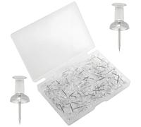 Lot de 200 punaises transparentes avec boîte en plastique - Aiguilles pour tableau d'affichage - Pour bricolage, tableau bulletin, tableaux en liège, cartes murales