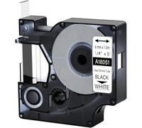Lot de 200 rechange pour 18051 Noir sur Blanc 6 mm compatible avec Dymo | 1,5 m Gaine thermorétractable avec rapport de rétraction 3:1 compatible avec imprimantes Dymo Rhino 1000 3000 4200 5000 5200