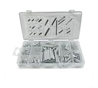 Lot de 200 ressorts extensibles en métal de tailles assorties, organisés dans une boîte de rangement transparente en polypropylène pour portes,