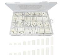 Lot de 200 rondelles d'espacement rondes en plastique ABS pour vis M3, M4 avec boîte de rangement (Blanc)