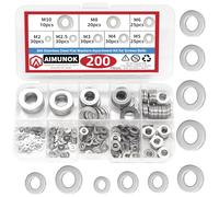 Lot de 200 rondelles plates en acier inoxydable 304 M2 M2,5 M3 M4 M5 M6 M8 M10