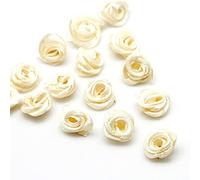 Lot de 200 Roses de 1,5 cm Petites Fleurs artificielles Roses en Satin pour travaux manuels,Patches,Roses dcoratives,Mini Roses en Tissu,Accessoires de fte,Maison,dcoration de Mariage,Lait Blanc