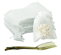 Lot de 200 Sachets de Filtre à Thé avec Cordon, Petits Sachets à thé jetables pour Café, Thé en Vrac et Thé de Fleurs (7 x 9 cm)
