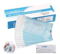 Lot de 200 sachets de stérilisation, autocollants de stérilisation, 90 mm x 260 mm, sacs de stérilisation, jetables, pour outils de nettoyage