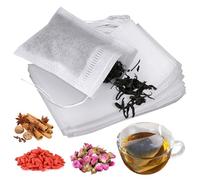 Lot de 200 sachets filtrants jetables en mousseline vides avec cordon de serrage pour infusion de thé, thé à froid, café (8 x 10 cm)