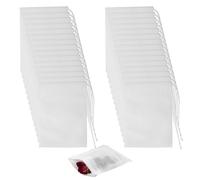 Lot de 200 Sachets Filtre à Thé Jetables, 7X9cm avec Cordon Sachet de Thé | Infuseur à Usage Unique pour Thé en Feuilles, Épices, Herbes, Tisanes et Café, Blanc