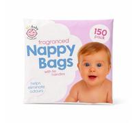 Lot de 200 sacs à couches jetables parfumés avec poignée à nouer - Sacs à couches antibactériens parfumés pour éliminer les odeurs - Sacs étanches essentiels pour nouveau-né et jeune bébé, voyage ou