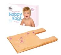Lot de 200 sacs à couches parfumés, sacs à couches jetables, parfum frais de bébé fort et anti-fuite, capacité du produit sanitaire bloquant les odeurs -700 ml