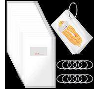 Lot de 200 sacs de rangement pour fil dentaire avec pinces à anneaux de 5,1 cm pour cartes d'index, livres de rangement de fil à broder, anneaux en métal pour cartes flash