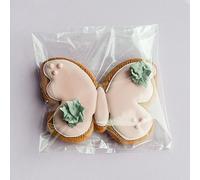 Lot de 200 sacs en cellophane transparents auto-scellants, 10,2 x 15,2 cm, sacs à biscuits refermables pour emballer des biscuits, des bonbons et des produits