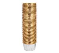 Lot de 200 supports pour caissettes à cupcake moules à muffins plateau à gâteaux outils de décoration pour fêtes de mariage (Tamaño pequeño 3830-dorado por dentro y blanco por fuera.)
