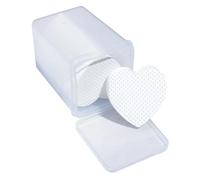 Lot de 200 tampons de nettoyage pour ongles en forme de cœur, lingettes non pelucheuses pour enlever le vernis à ongles et la colle à cils (blanc)