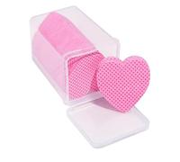 Lot de 200 tampons de nettoyage pour ongles en forme de cœur, lingettes non pelucheuses pour enlever le vernis à ongles et la colle à cils (rose)