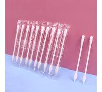Lot de 200 tampons en coton, emballés individuellement, bâtons en papier à double pointe pour oreille, maquillage (Expirez le point d'extrémité)