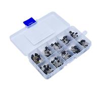 Lot de 200 transistors TO-92 50 V 100 mA TO-92 10 valeurs 3 broches pour projets de circuits imprimés et réparations