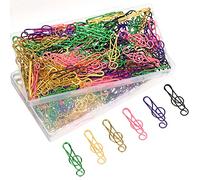 Lot de 200 trombones en métal pour notes de musique - 6 couleurs - Accessoires de bureau pour marque-page de bureau, école, carnet de notes