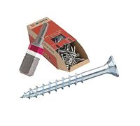 Lot de 200 vis à bois ASSY | CS en acier galvanisé | Filetage partiel 4,5 x 80 | Tête fraisée RW | 200 pièces avec embout